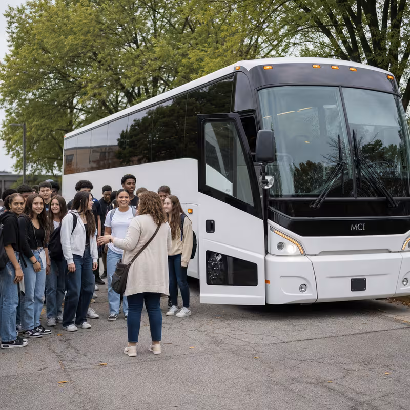 Black Mercedes Sprinter van staged for an Dallas School Transportation group