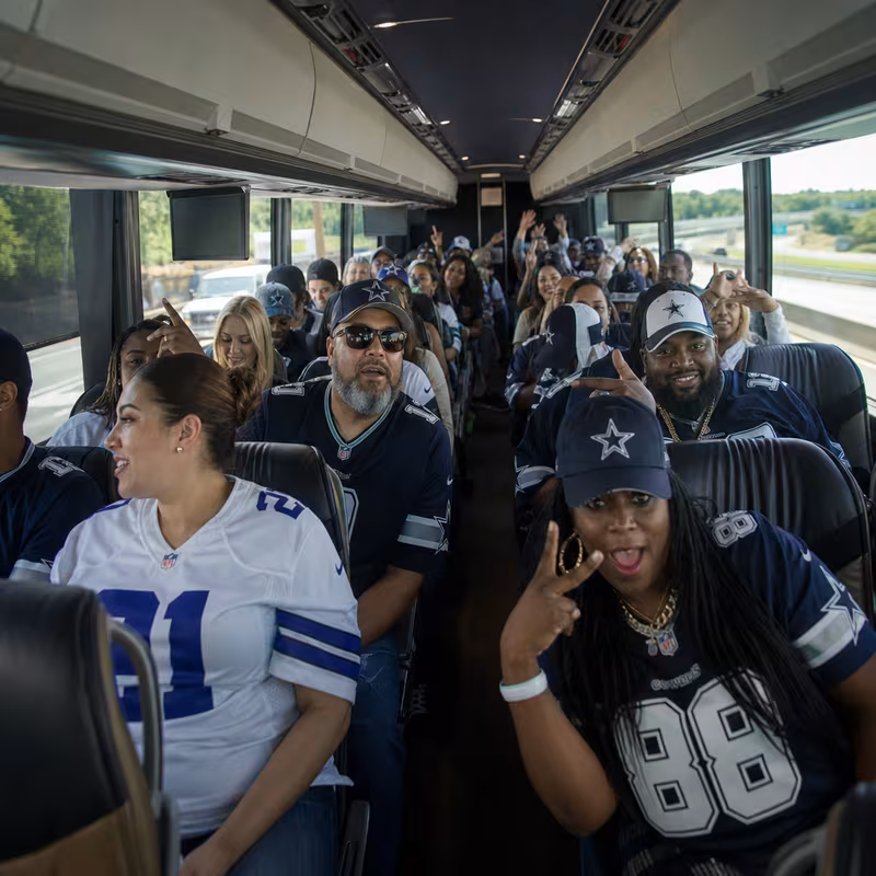 Black Mercedes Sprinter van staged for an Dallas Sporting Event Transportation group